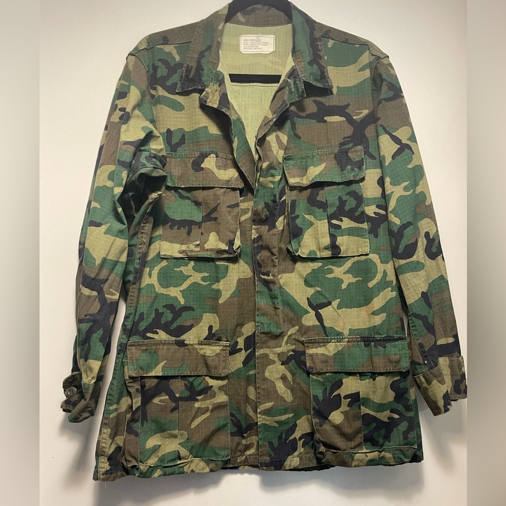 Military Camouflage Green and Brown Utility Jacket